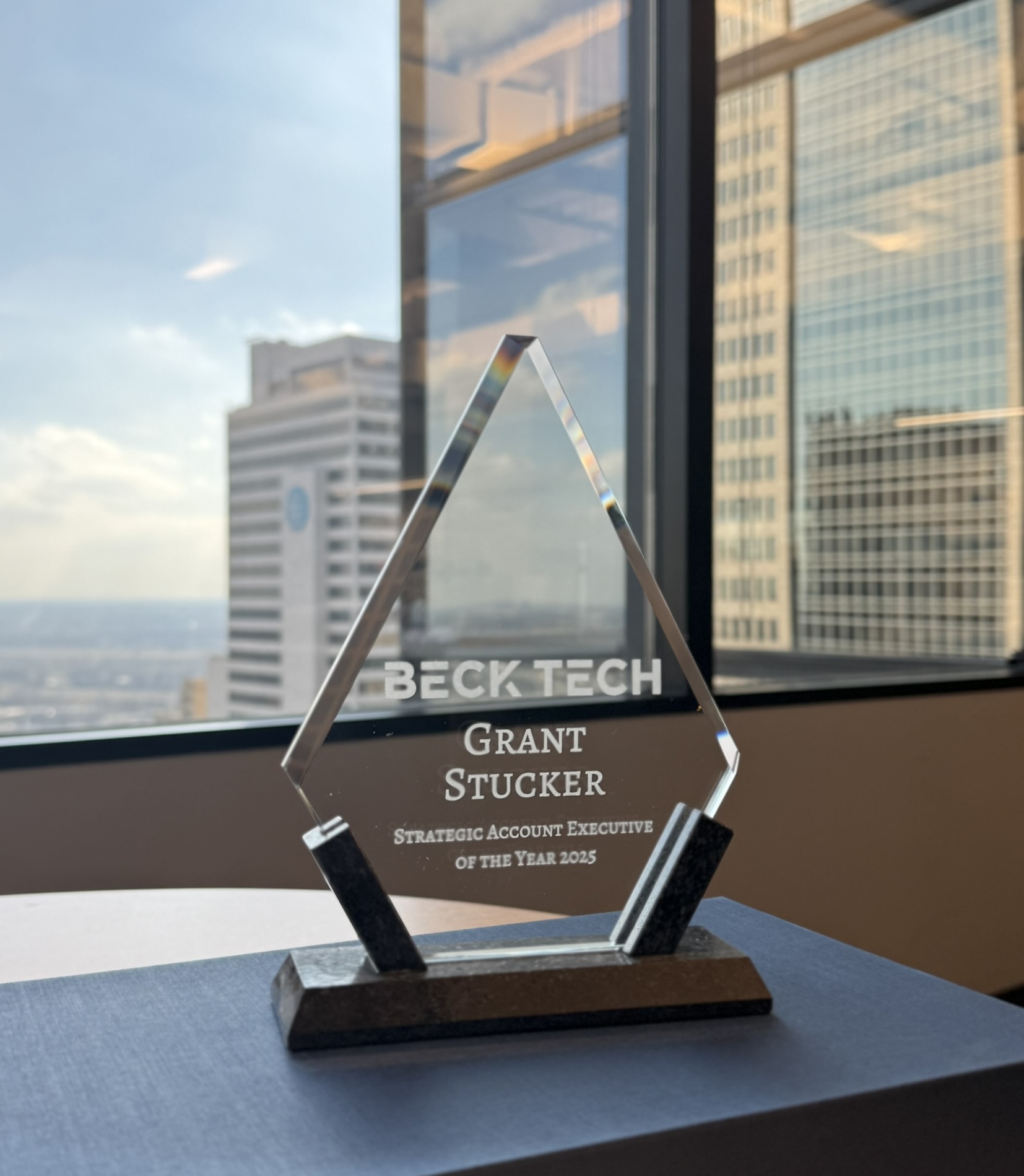 Custom engraved crystal award